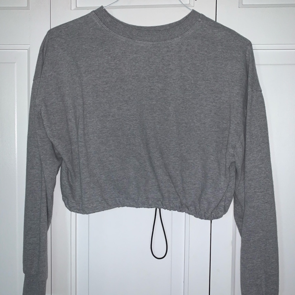 Cropped Drawstring Hoodie - Picture 2 of 2